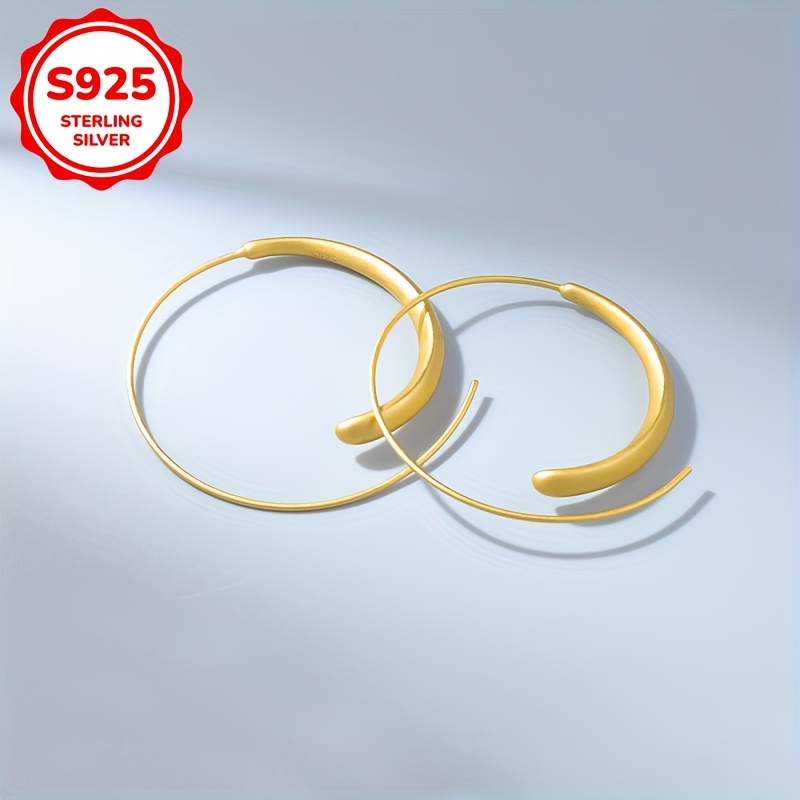 925 Silver Oversized Circle Earrings for Women